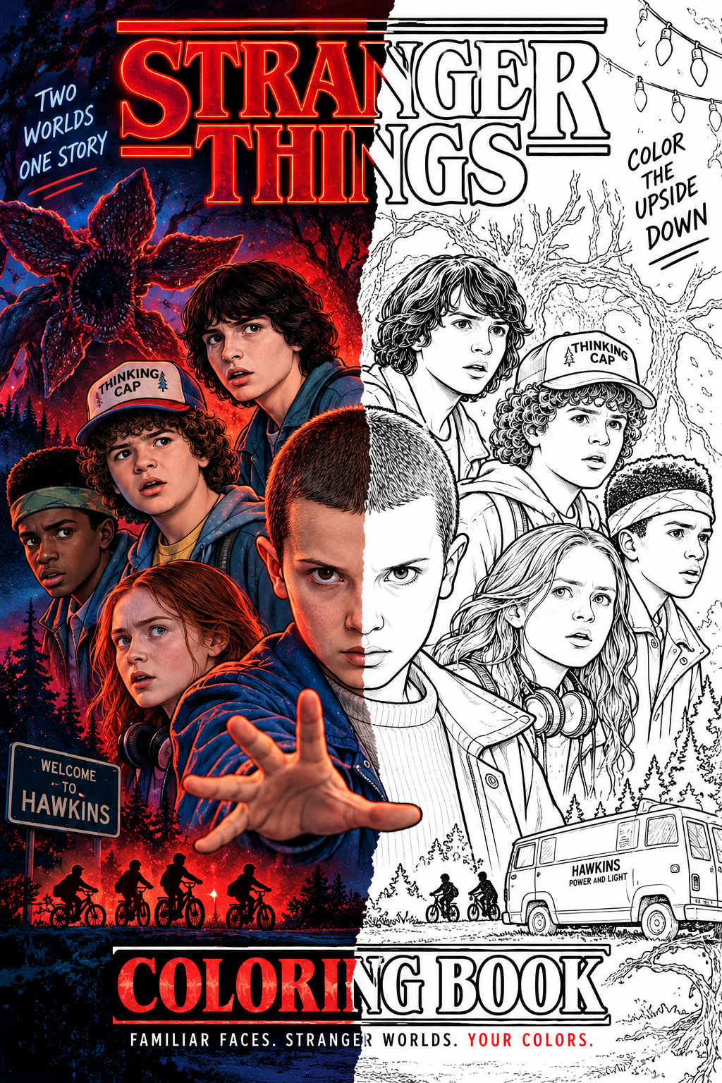 Fan-inspired coloring book cover