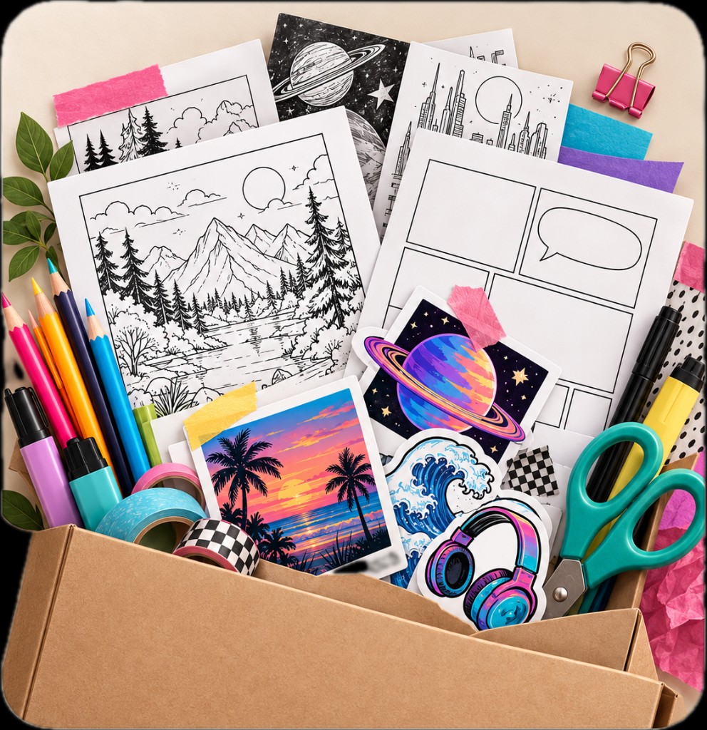 MargoStory Freebies — free stickers and coloring downloads
